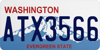 WA license plate ATX3566