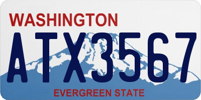 WA license plate ATX3567