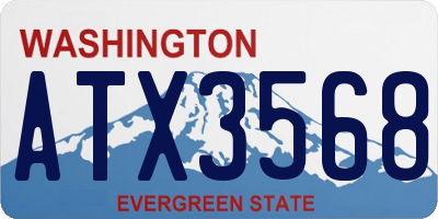 WA license plate ATX3568