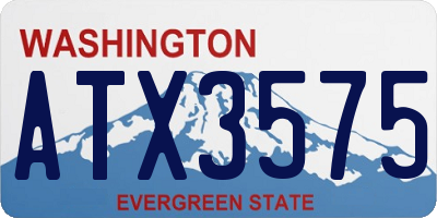 WA license plate ATX3575