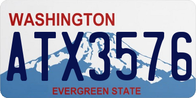 WA license plate ATX3576