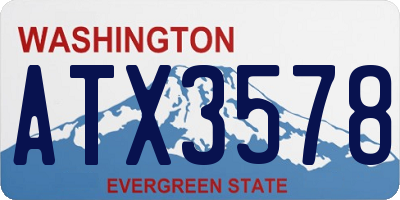 WA license plate ATX3578
