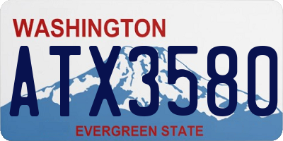 WA license plate ATX3580