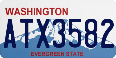 WA license plate ATX3582