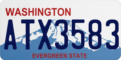 WA license plate ATX3583