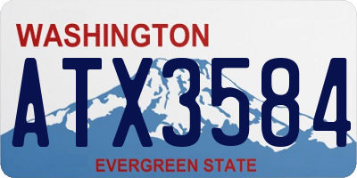 WA license plate ATX3584