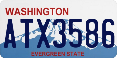 WA license plate ATX3586