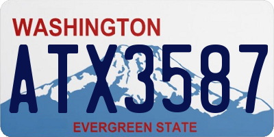 WA license plate ATX3587