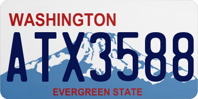 WA license plate ATX3588