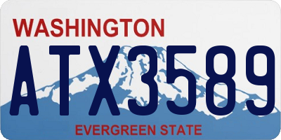 WA license plate ATX3589