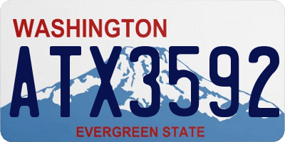 WA license plate ATX3592
