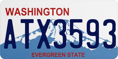 WA license plate ATX3593