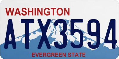 WA license plate ATX3594