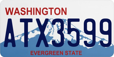 WA license plate ATX3599