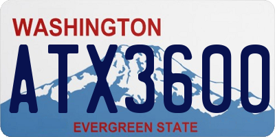 WA license plate ATX3600