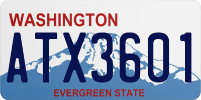 WA license plate ATX3601
