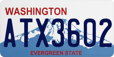 WA license plate ATX3602