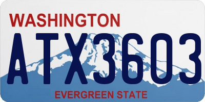 WA license plate ATX3603