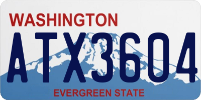 WA license plate ATX3604
