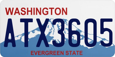 WA license plate ATX3605