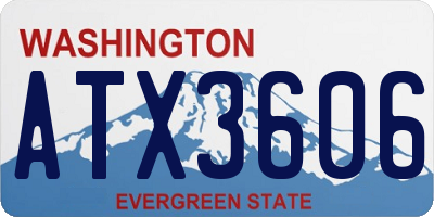 WA license plate ATX3606