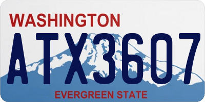 WA license plate ATX3607