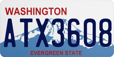 WA license plate ATX3608