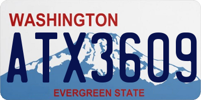 WA license plate ATX3609