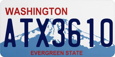 WA license plate ATX3610