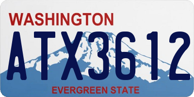 WA license plate ATX3612