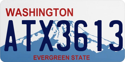 WA license plate ATX3613