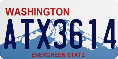 WA license plate ATX3614