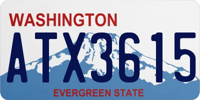 WA license plate ATX3615