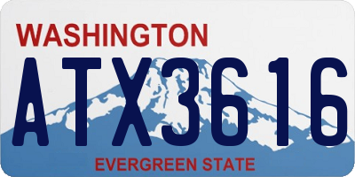 WA license plate ATX3616