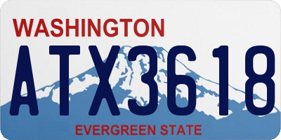 WA license plate ATX3618
