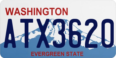 WA license plate ATX3620