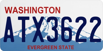 WA license plate ATX3622