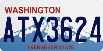 WA license plate ATX3624