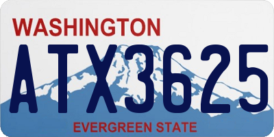 WA license plate ATX3625
