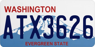 WA license plate ATX3626
