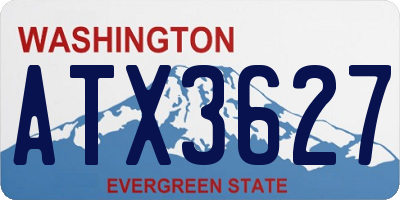 WA license plate ATX3627