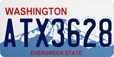 WA license plate ATX3628