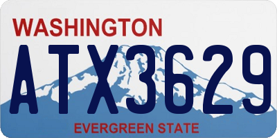 WA license plate ATX3629