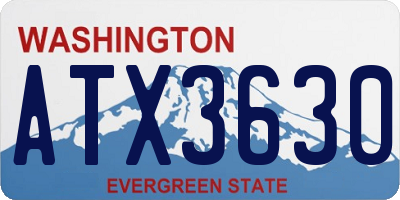 WA license plate ATX3630