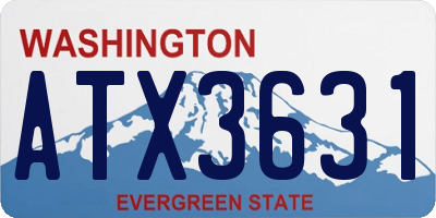 WA license plate ATX3631