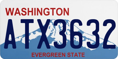 WA license plate ATX3632