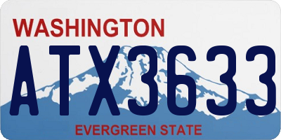 WA license plate ATX3633