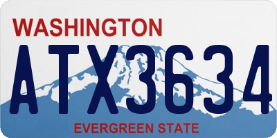 WA license plate ATX3634