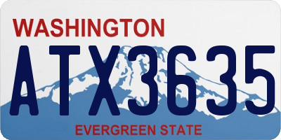 WA license plate ATX3635