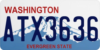 WA license plate ATX3636